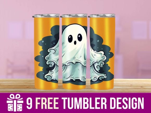 3D Halloween Pumpkin Tumbler Wrap Design Graphics