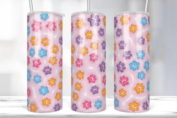 3D Inflated Paw Pets Tumbler Wrap: Graphics and Print Templates Review