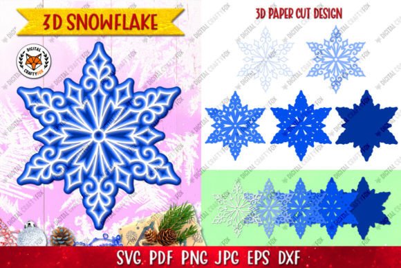 3D Layered Snowflake Christmas Ornament for Laser Cutting and Winter Amp Projects