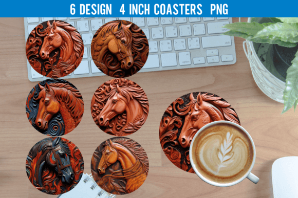 3D Leather Horse Round Coaster Sublimati Graphics and Crafts Review