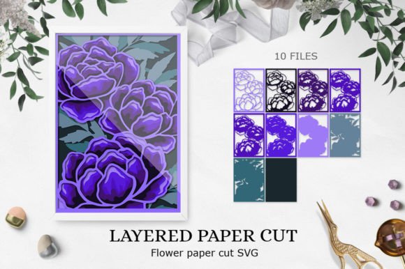 3D Papercut Cricut Layered Paper Art for Shadow Boxes