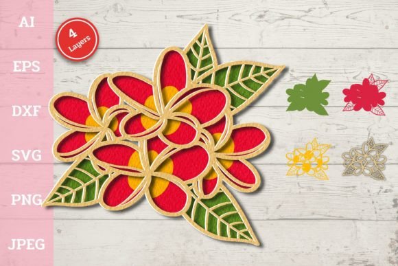 3D Tropical Flower Frangipani: Laser Cutting Ornaments for Editorial Design
