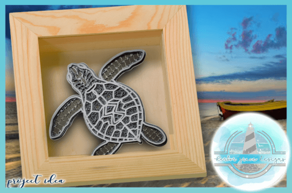 3D Turtle Mandala SVG - Multi Layered Graphics for Crafts and Content