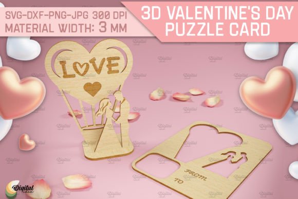 3D Valentine S Day Puzzle Card. Lasercut