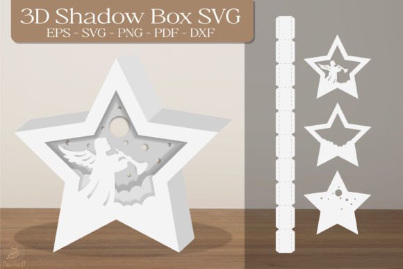 Angel Star Shape 3D Shadow Box SVG: A Designer’s Review for Christmas Branding