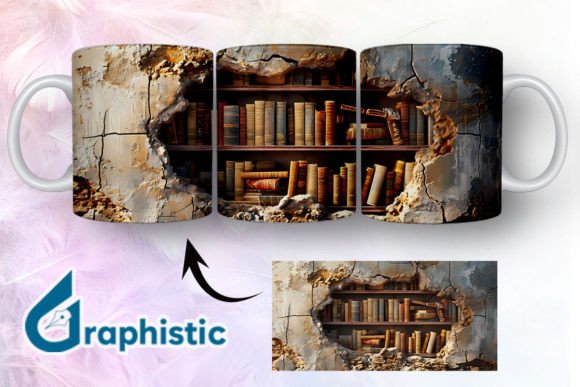 Books in Cave Break 3D Mug Wrap 15 Graphics and Illustrations Review