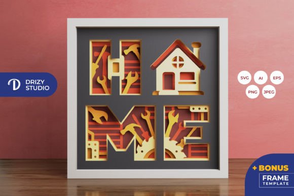 HOME Crafting Tools 3D Shadow Box: A Seller’s Review of This 3D SVG Design