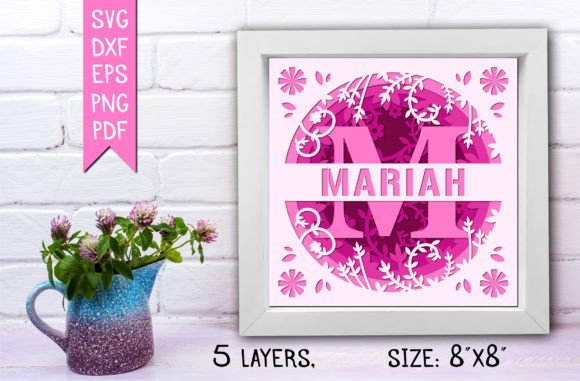 “M” 3D Flower Split Monogram Shadow Box: A 3D SVG Review for Shadow Boxes