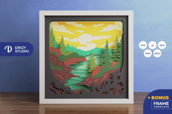 Mountain River 3D Shadow Box Paper Cut: A Designer’s Review