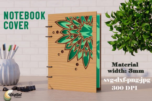 Notebook Cover Laser Cut. 3d Laser Cut Graphics for Crafts