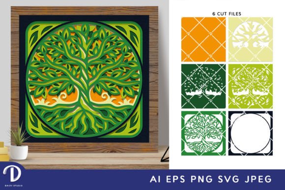 Tree of Life 3D Shadow Box Paper Cut SVG