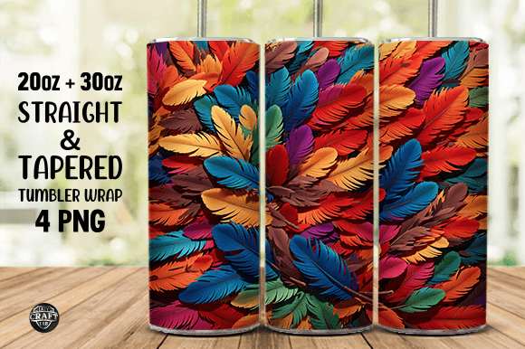 Tumbler Wraps 3D Colorful Feathers Graphics Review