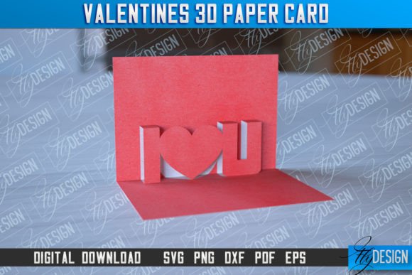 Valentine’s 3d Paper Card SVG Design Graphics and Crafts
