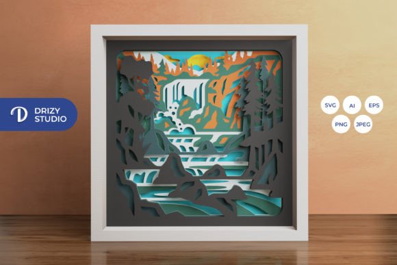 Waterfall in the Forest 3D Shadow Box: A Designer’s Review for Web Content