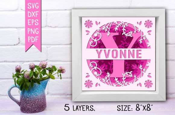 “Y” 3D Flower Split Monogram Shadow Box Review